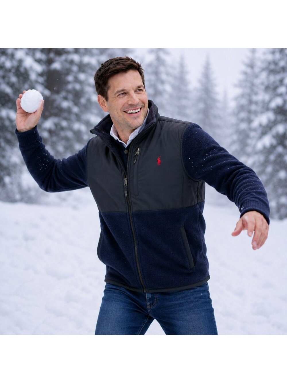 Polo Ralph Lauren Polartec Jacket  Navy & black Patches